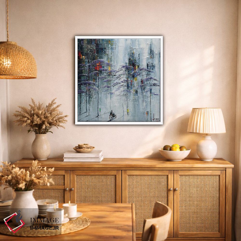 تابلو انتزاعی "عصر مه آلود" اثر له نگوک کوآن - D1W