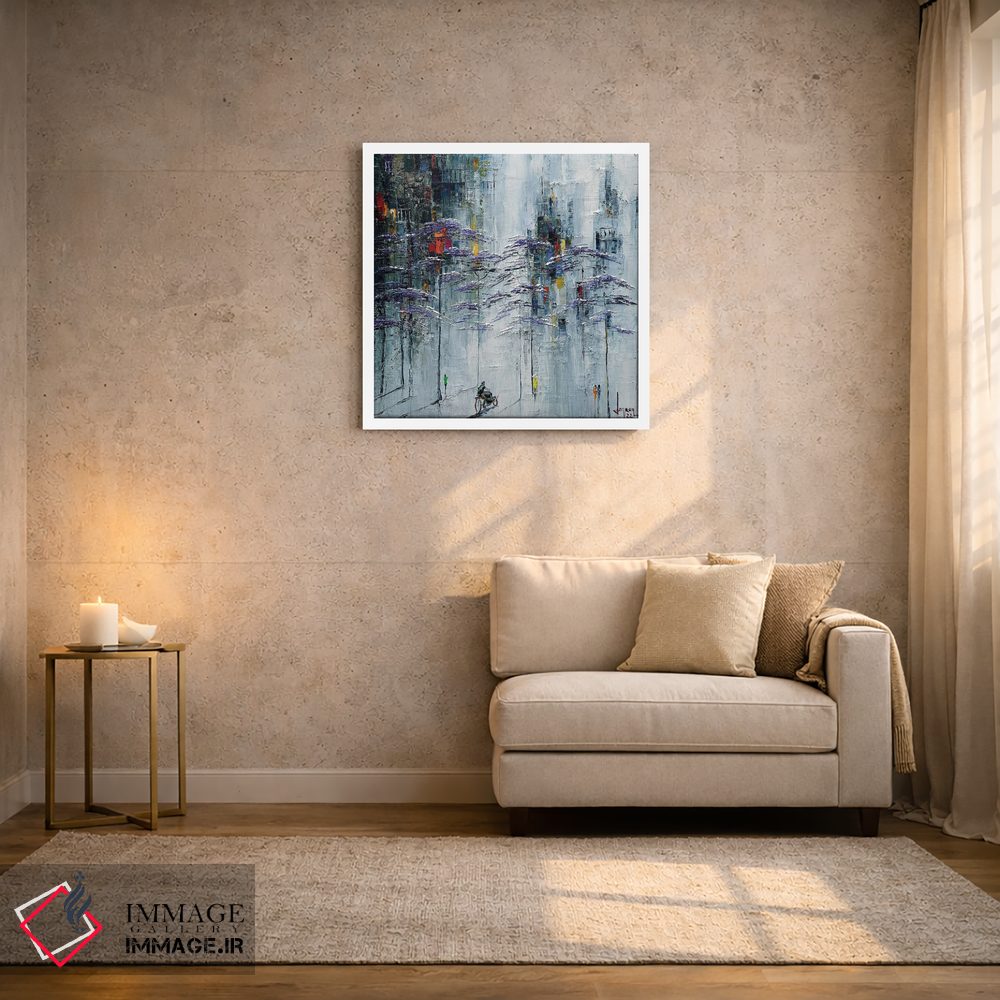 تابلو انتزاعی "عصر مه آلود" اثر له نگوک کوآن - D2W