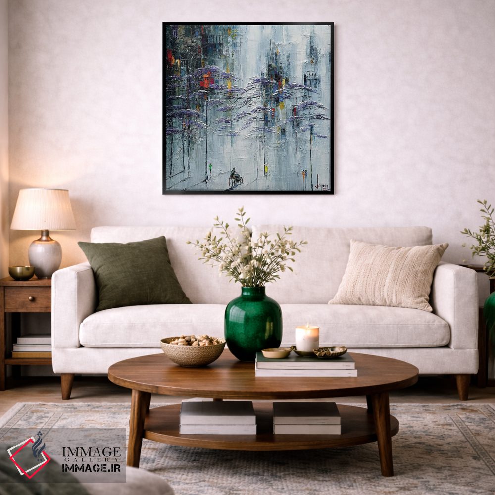 تابلو انتزاعی "عصر مه آلود" اثر له نگوک کوآن - D3B