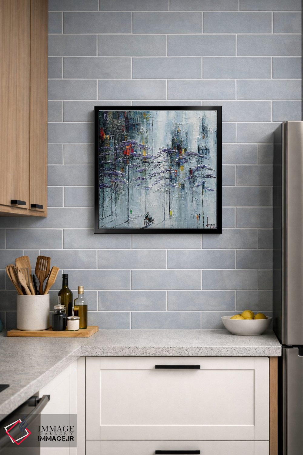 تابلو انتزاعی "عصر مه آلود" اثر له نگوک کوآن - D5B