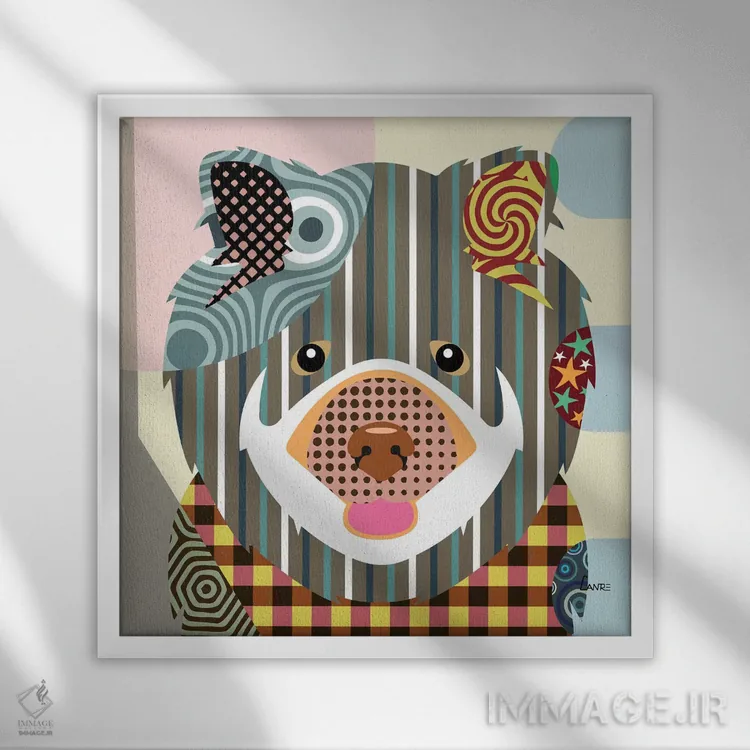 تابلو دکوراتیو "چاو چاو" اثر لانره استودیو - نمای قابدار سفید