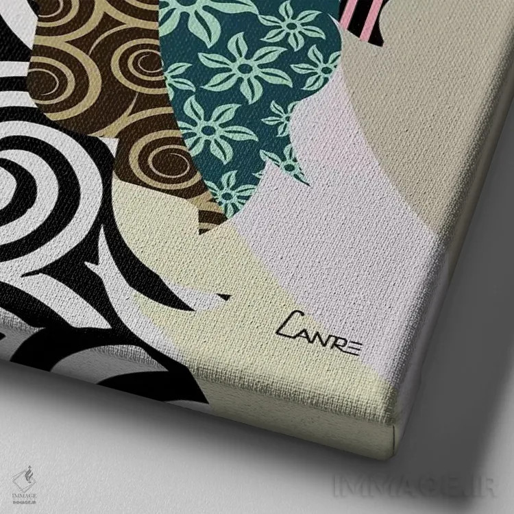 تابلو دکوراتیو "کوالیر کینگ چارلز اسپانیل" اثر لانره استودیو - نمای نزدیک بافت بوم