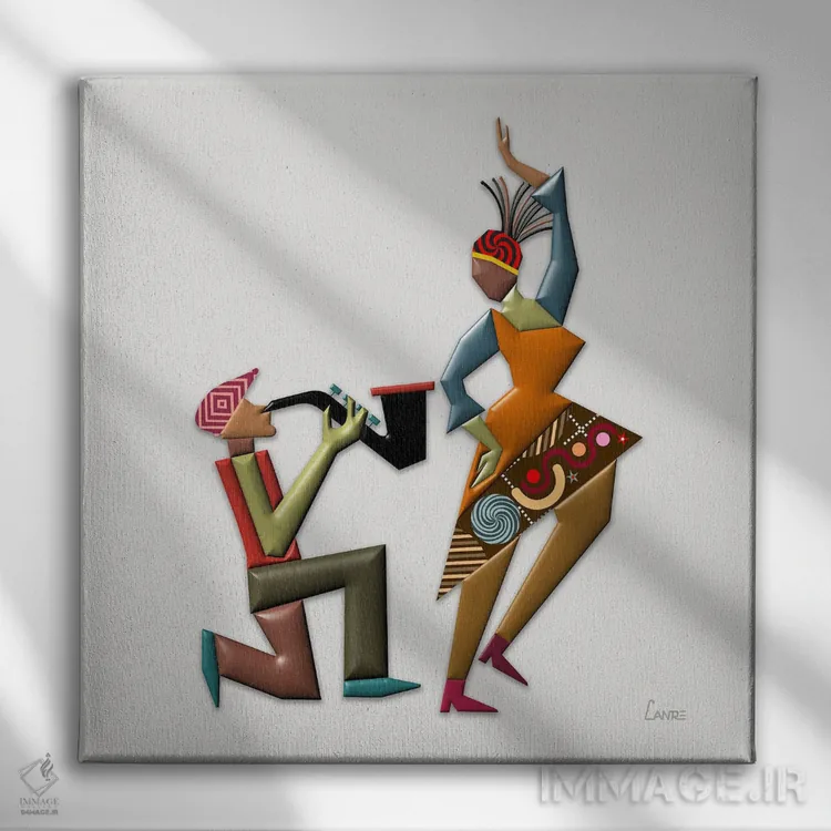 تابلو دکوراتیو "ملکه رقصان" اثر لانره استودیو - نمای روبهرو روی دیوار