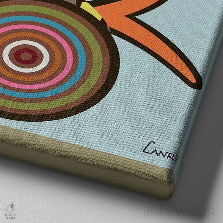 تابلو دکوراتیو "برج جدی" اثر لانره استودیو - نمای نزدیک بافت بوم