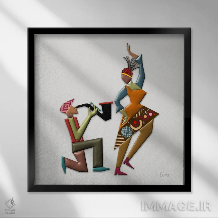 تابلو دکوراتیو "ملکه رقصان" اثر لانره استودیو - نمای قابدار مشکی