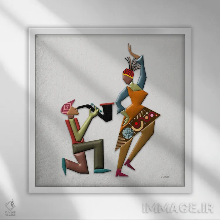 تابلو دکوراتیو "ملکه رقصان" اثر لانره استودیو - نمای قابدار سفید