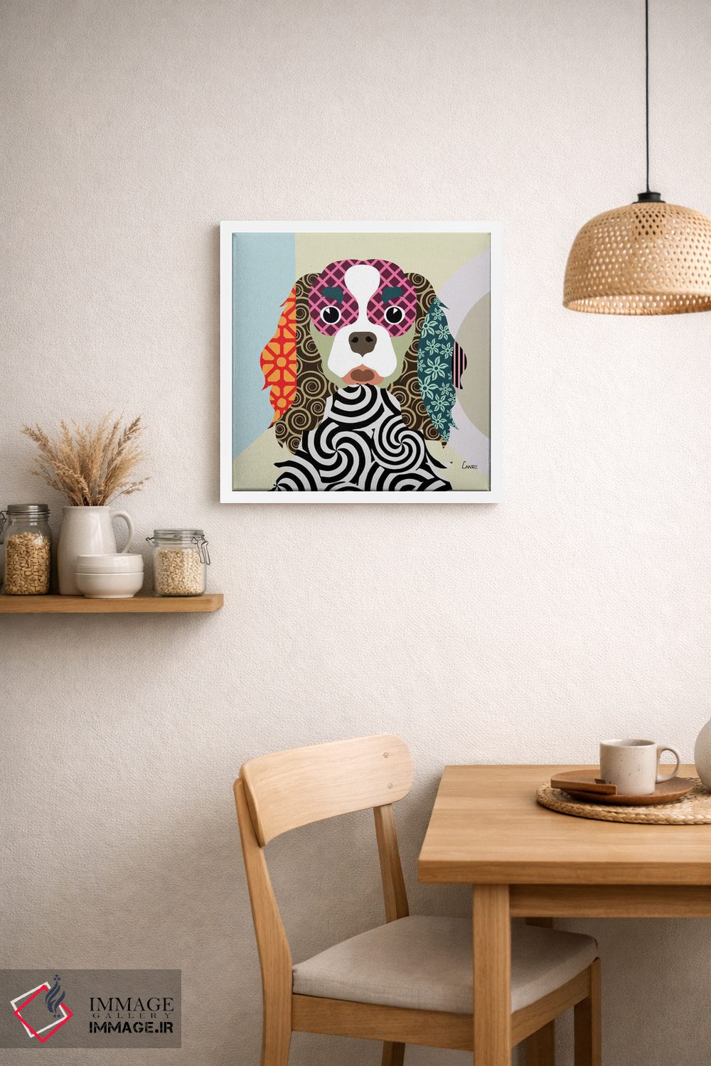 تابلو دکوراتیو "کوالیر کینگ چارلز اسپانیل" اثر لانره استودیو - D1W