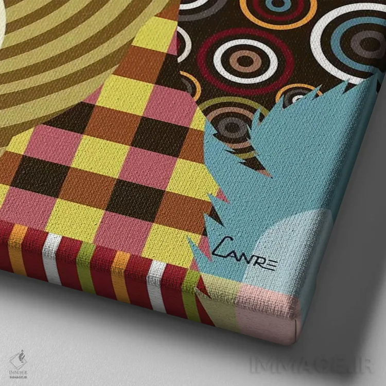 تابلو دکوراتیو "گریت پیرنه" اثر لانره استودیو - نمای نزدیک بافت بوم