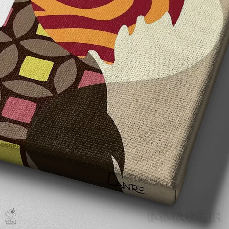 تابلو دکوراتیو "آیریش ستر" اثر لانره استودیو - نمای نزدیک بافت بوم