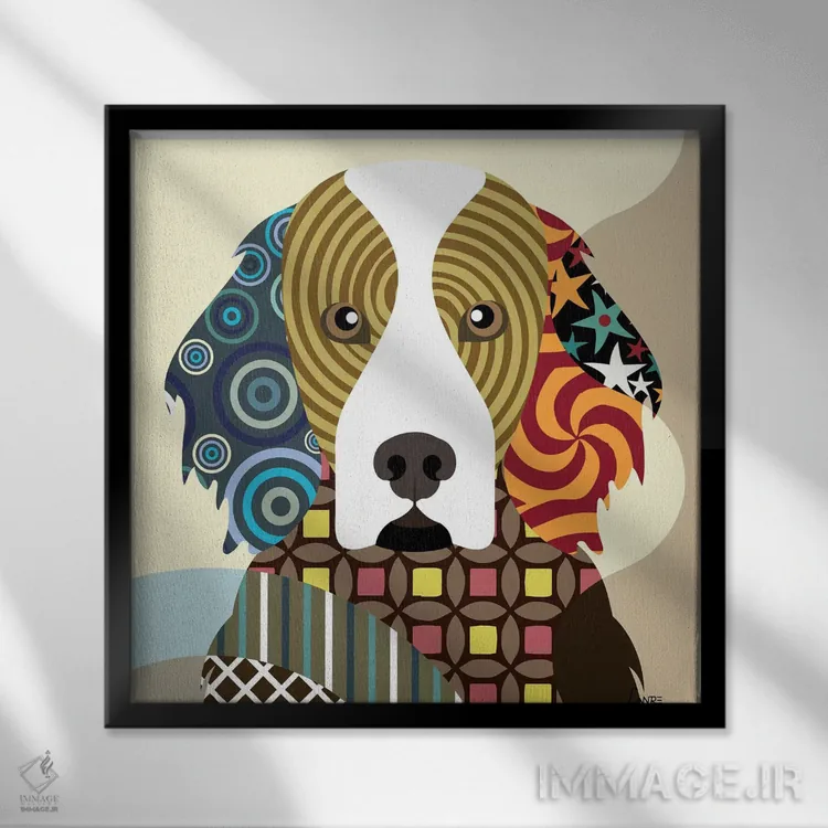 تابلو دکوراتیو "آیریش ستر" اثر لانره استودیو - نمای قابدار مشکی