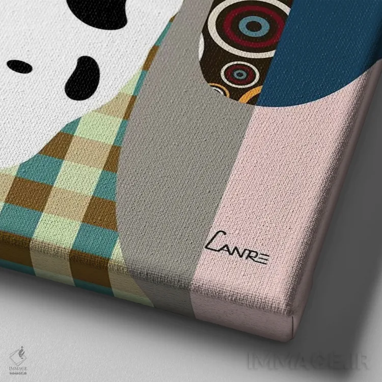 تابلو دکوراتیو "دالمیشن" اثر لانره استودیو - نمای نزدیک بافت بوم