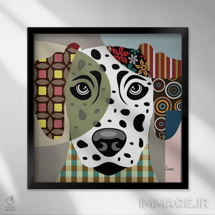 تابلو دکوراتیو "دالمیشن" اثر لانره استودیو - نمای قابدار مشکی
