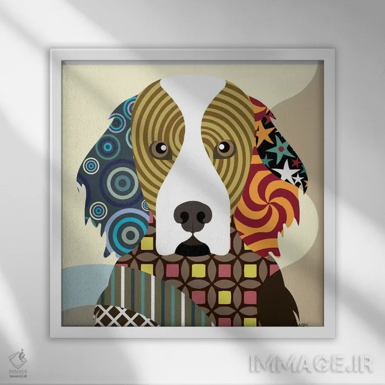 تابلو دکوراتیو "آیریش ستر" اثر لانره استودیو - نمای قابدار سفید