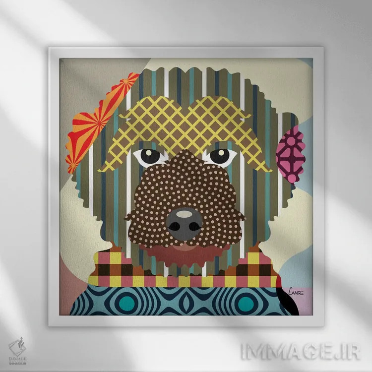 تابلو دکوراتیو "گلدندوودل" اثر لانره استودیو - نمای قابدار سفید