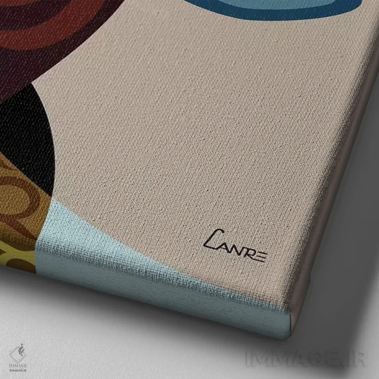 تابلو دکوراتیو برج ثور اثر لانره استودیو - نمای نزدیک بافت بوم