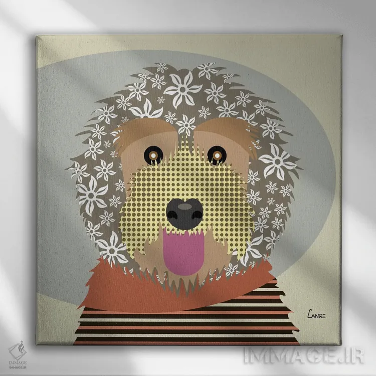 تابلو دکوراتیو "لبرادودل" اثر لانره استودیو - نمای روبهرو روی دیوار