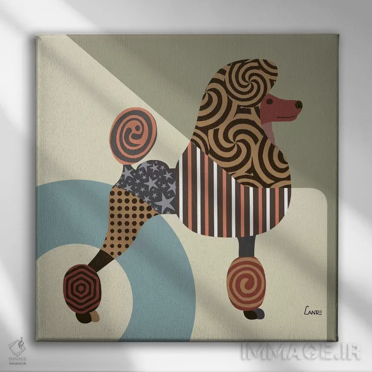 تابلو دکوراتیو پودل اثر لانره استودیو - نمای روبهرو روی دیوار