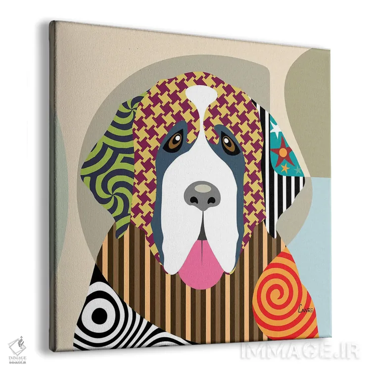 تابلو دکوراتیو سنت برنارد اثر لانره استودیو - نمای پرسپکتیو محصول