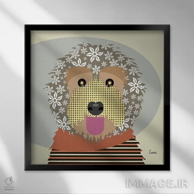 تابلو دکوراتیو "لبرادودل" اثر لانره استودیو - نمای قابدار مشکی