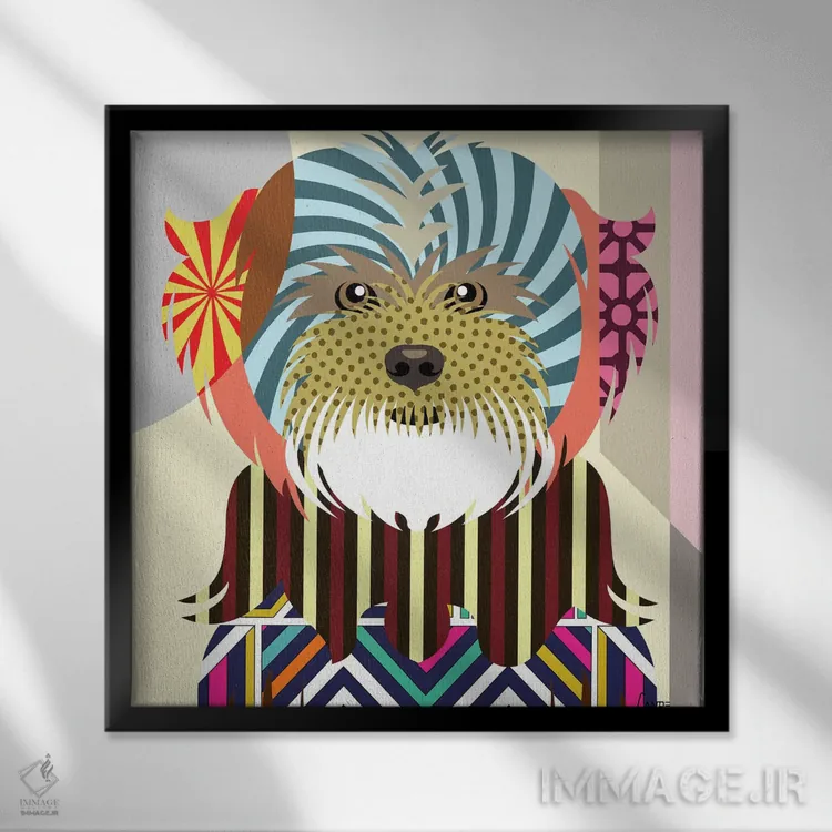 تابلو دکوراتیو "لاسا آپسو" اثر لانره استودیو - نمای قابدار مشکی