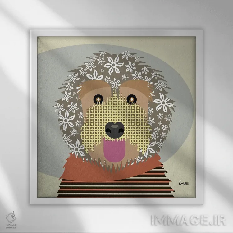 تابلو دکوراتیو "لبرادودل" اثر لانره استودیو - نمای قابدار سفید