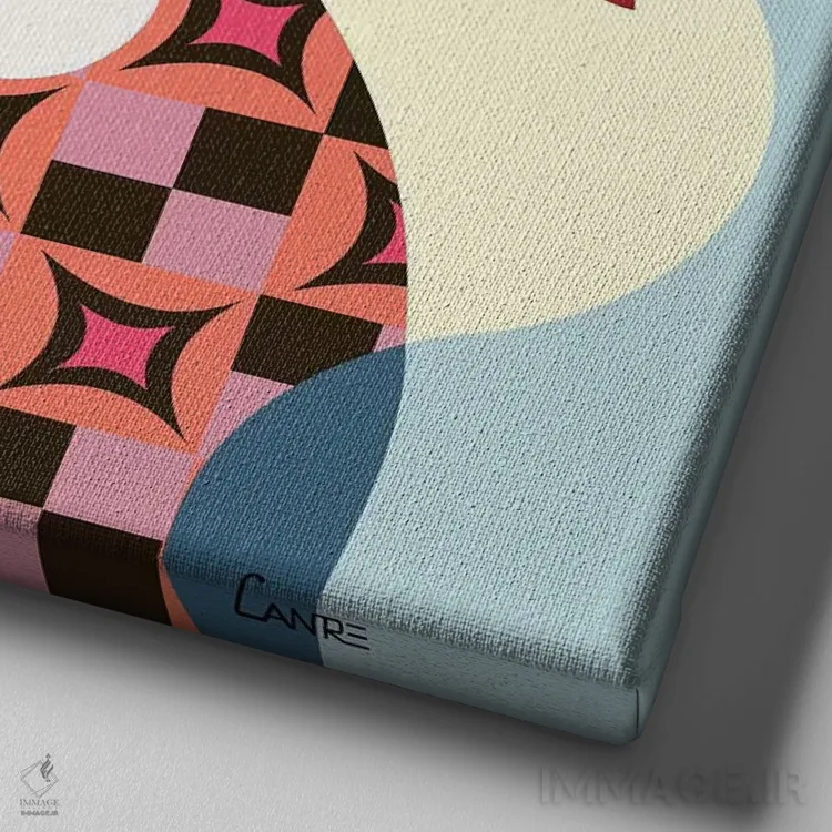 تابلو دکوراتیو روتوایلر اثر لانره استودیو - نمای نزدیک بافت بوم