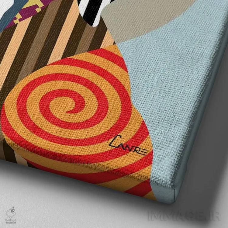 تابلو دکوراتیو سنت برنارد اثر لانره استودیو - نمای نزدیک بافت بوم