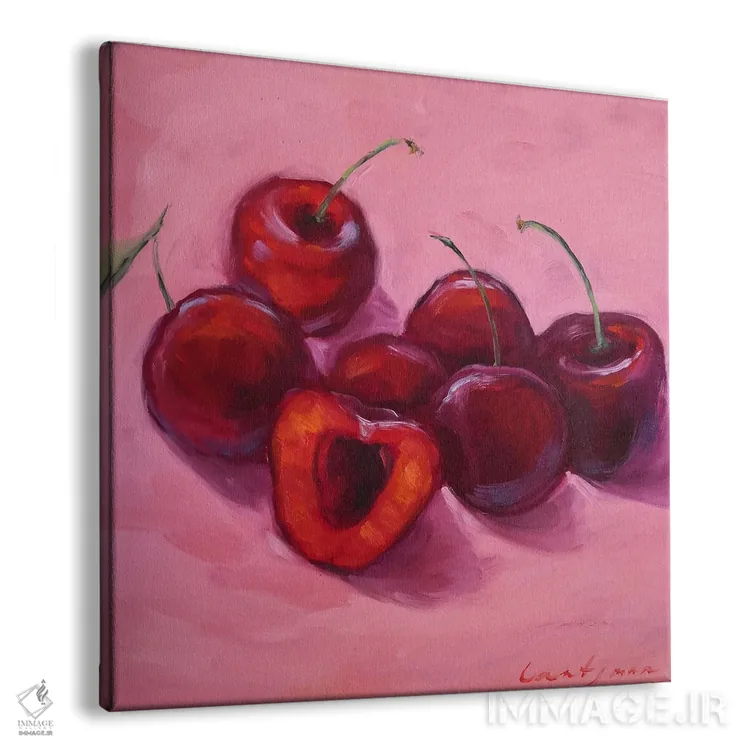 تابلو دکوراتیو آلبالوها اثر جین لانتسمن - نمای پرسپکتیو محصول