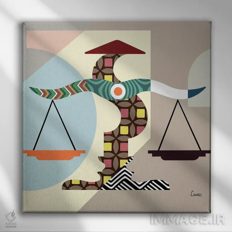 تابلو دکوراتیو "برج میزان" اثر لانره استودیو - نمای روبهرو روی دیوار