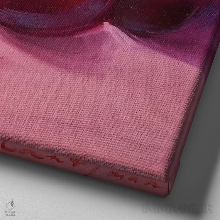 تابلو دکوراتیو آلبالوها اثر جین لانتسمن - نمای نزدیک بافت بوم