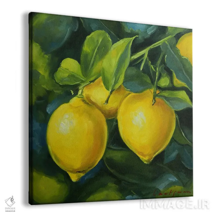 تابلو دکوراتیو لیموها روی شاخه اثر جین لانتسمن - نمای پرسپکتیو محصول