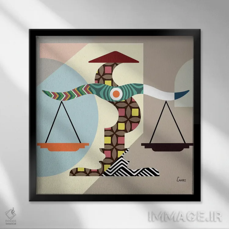 تابلو دکوراتیو "برج میزان" اثر لانره استودیو - نمای قابدار مشکی