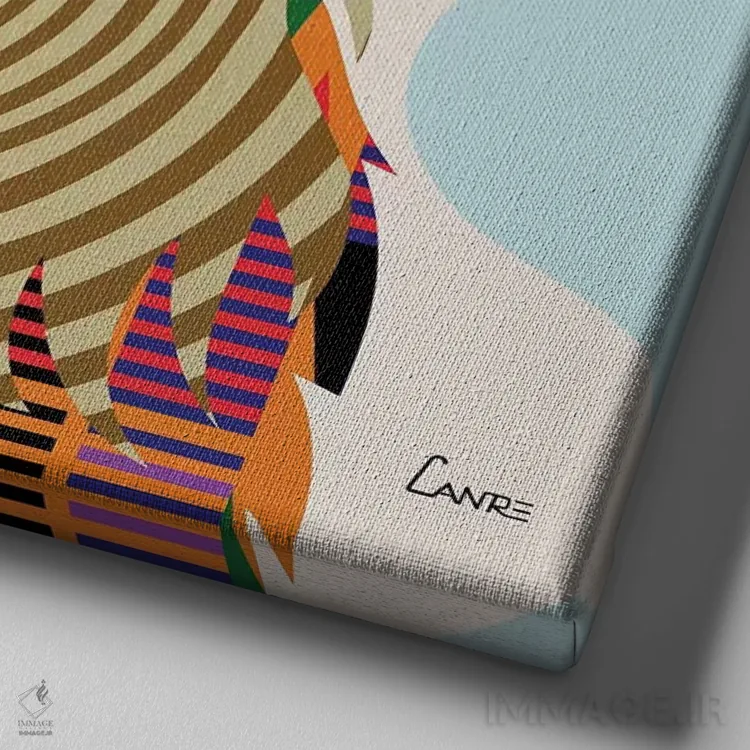 تابلو دکوراتیو شپداگ شتلند اثر لانره استودیو - نمای نزدیک بافت بوم