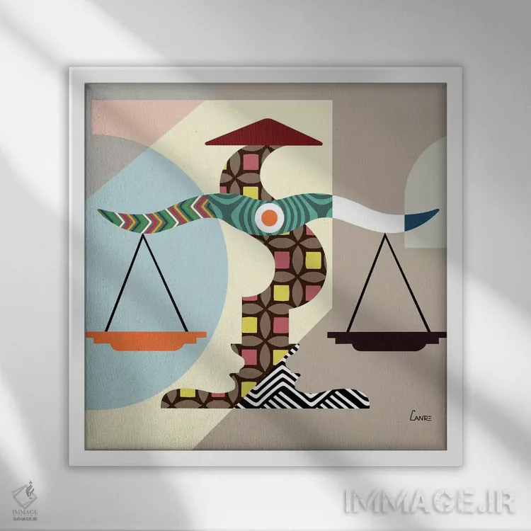 تابلو دکوراتیو "برج میزان" اثر لانره استودیو - نمای قابدار سفید