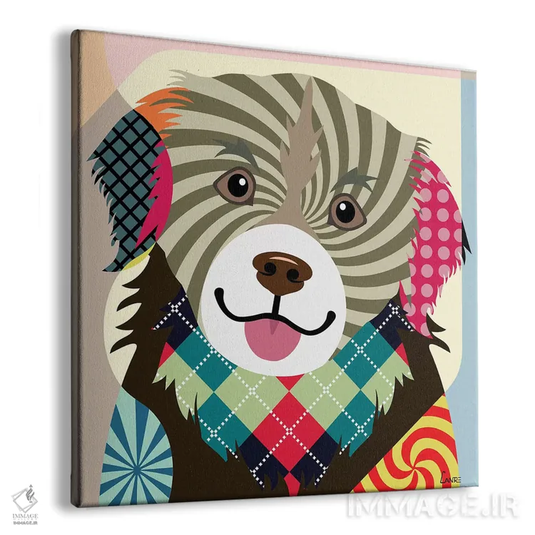 تابلو دکوراتیو تیبتن اسپانیل اثر لانره استودیو - نمای پرسپکتیو محصول