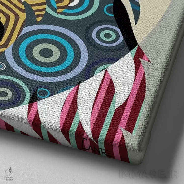 تابلو دکوراتیو کولی زبر اثر لانره استودیو - نمای نزدیک بافت بوم