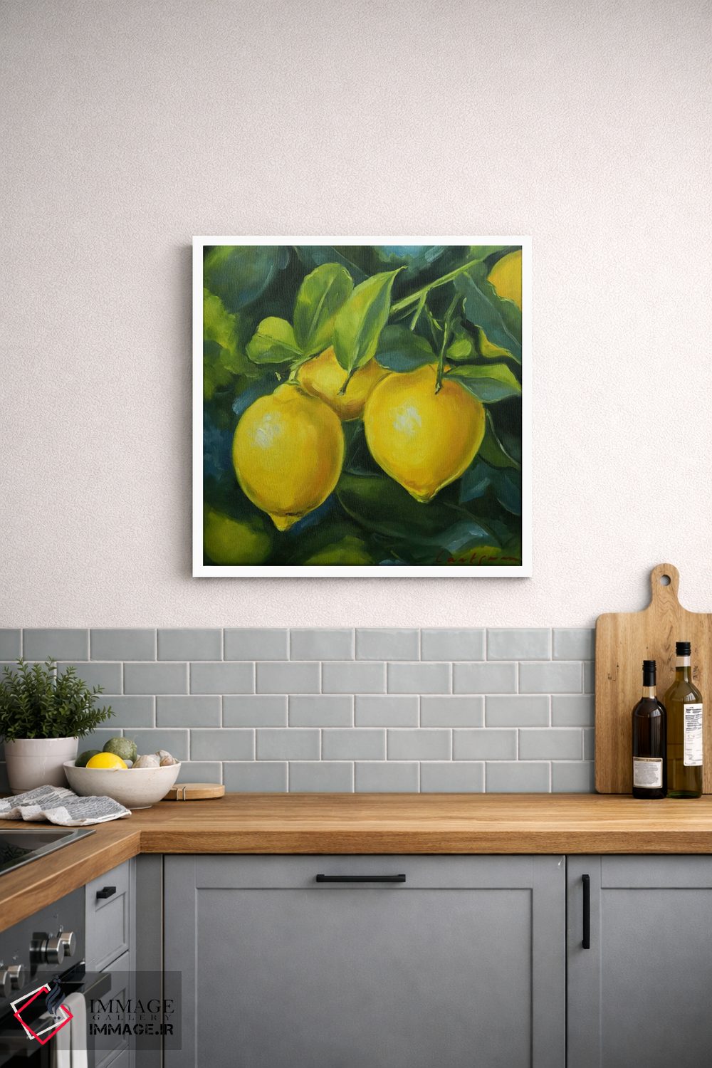 تابلو دکوراتیو لیموها روی شاخه اثر جین لانتسمن - D2W