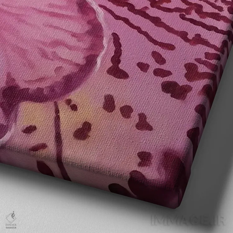 تابلو دکوراتیو ارکیده اثر جین لانتسمن - نمای نزدیک بافت بوم