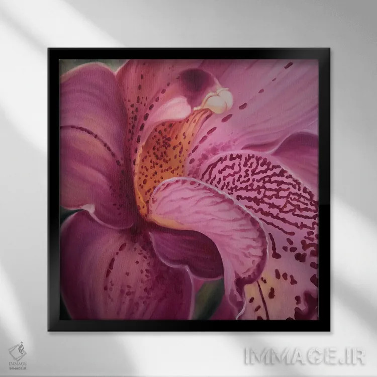 تابلو دکوراتیو ارکیده اثر جین لانتسمن - نمای قابدار مشکی