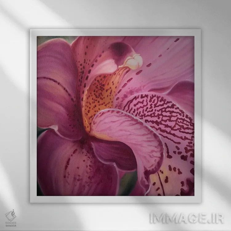 تابلو دکوراتیو ارکیده اثر جین لانتسمن - نمای قابدار سفید
