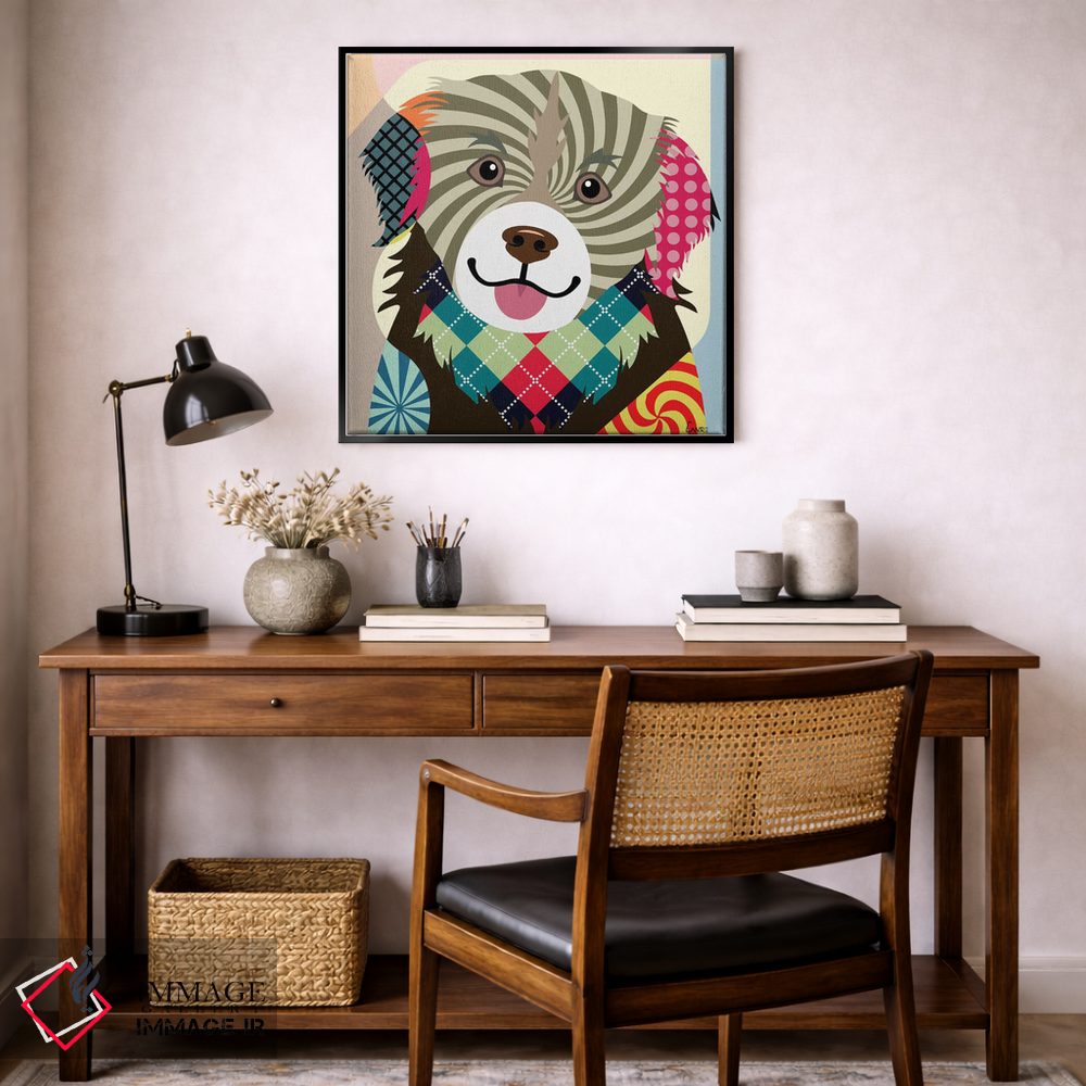 تابلو دکوراتیو تیبتن اسپانیل اثر لانره استودیو - D6B