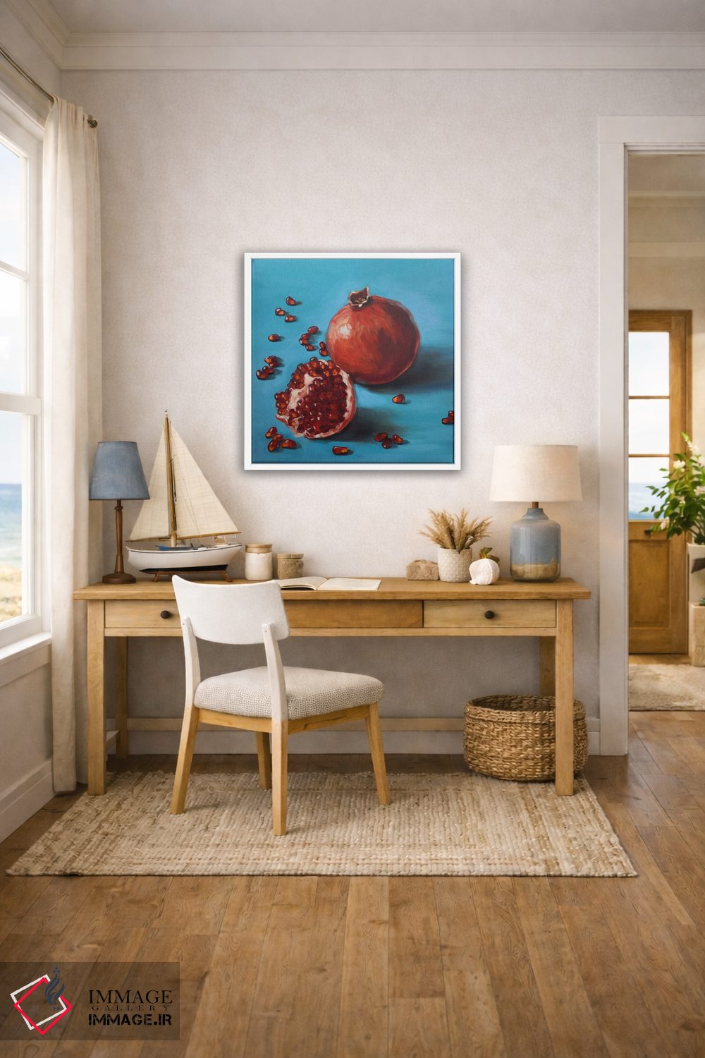 تابلو دکوراتیو انارهای رسیده و دانه ها اثر جین لانتسمن - D1W
