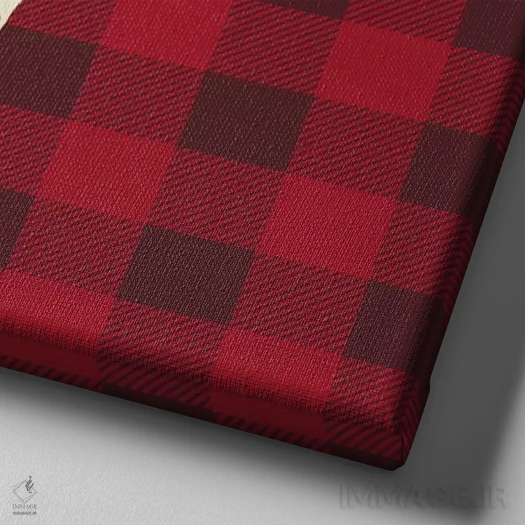 تابلو دکوراتیو "کلبه دنج کریسمس ۱" اثر لوییز آلن - نمای نزدیک بافت بوم