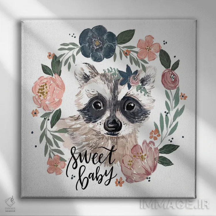 تابلو دکوراتیو "لالایی کودکانه جنگل ۴" اثر لونی هریس - نمای روبهرو روی دیوار