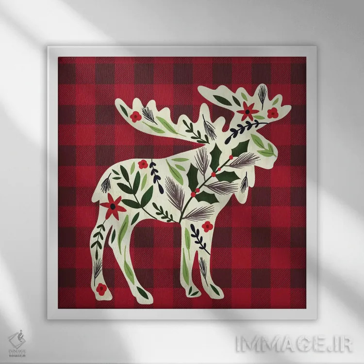 تابلو دکوراتیو "کلبه دنج کریسمس ۱" اثر لوییز آلن - نمای قابدار سفید