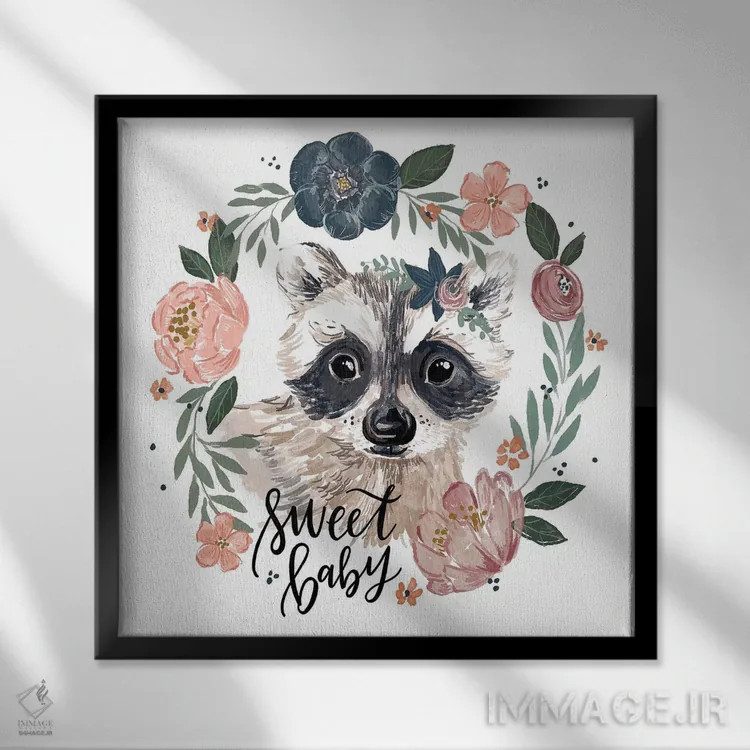 تابلو دکوراتیو "لالایی کودکانه جنگل ۴" اثر لونی هریس - نمای قابدار مشکی