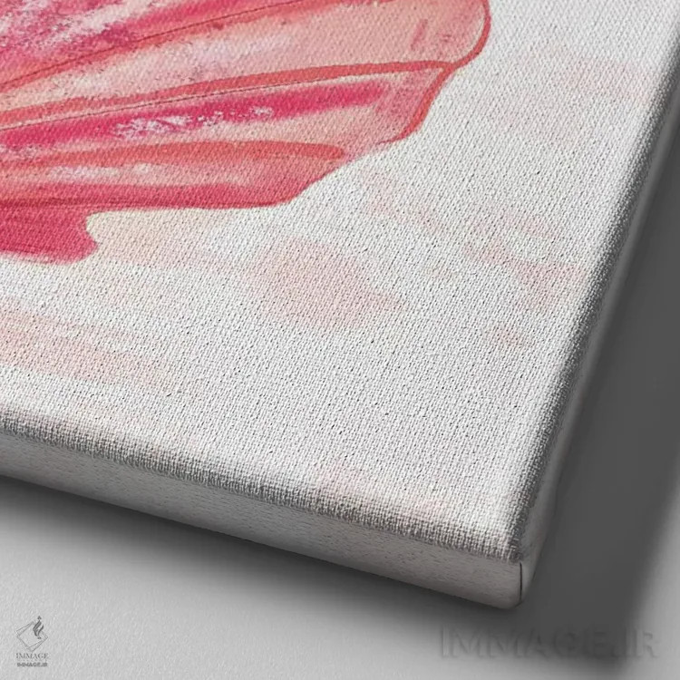 تابلو دکوراتیو "سرخی مرجانی ۳" اثر لوییز آلن - نمای نزدیک بافت بوم