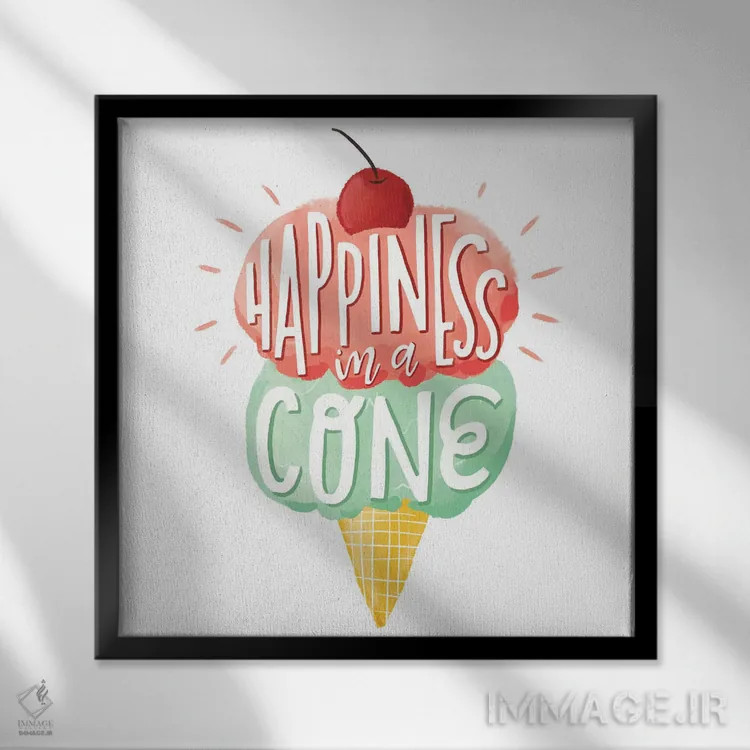 تابلو دکوراتیو "شادی منجمد ۳" اثر لونی هریس - نمای قابدار مشکی