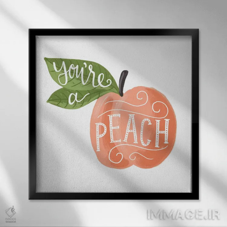 تابلو مینیمال "هلوگونه" اثر لونی هریس - نمای قابدار مشکی