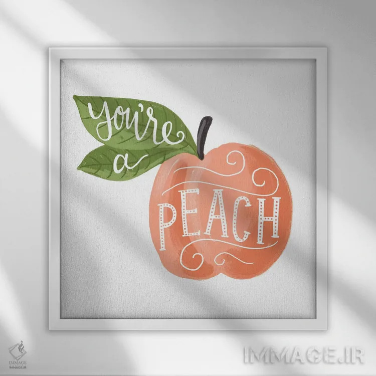 تابلو مینیمال "هلوگونه" اثر لونی هریس - نمای قابدار سفید